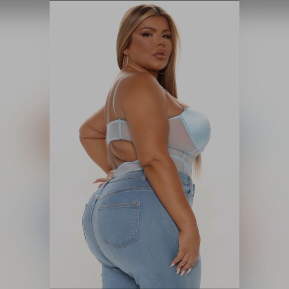 NWT Fashion Nova Chain To You Sheer See Through Mesh Bodysuit - Picture 3 of 8